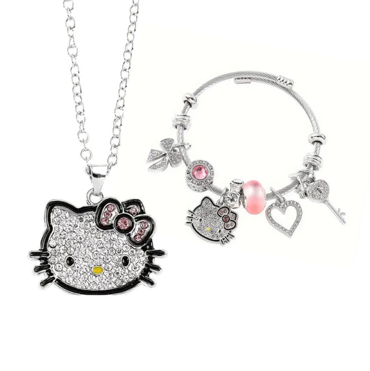 Hello Kitty Necklace/Bracelet Set