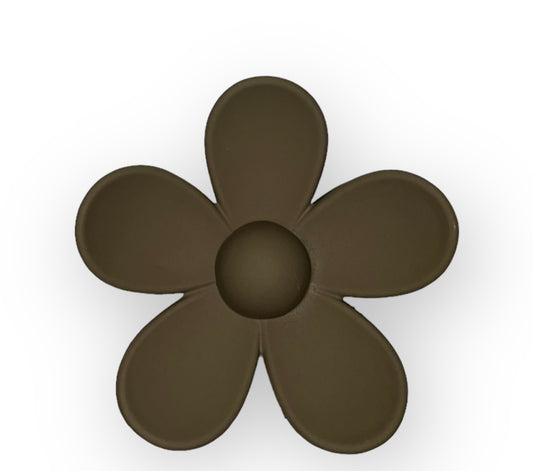 Flower Claw Clip- Dark Chocolate